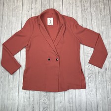 Womens Blazer Pink Uk 12 Long Sleeve Jacket Button Smart Casual Azalea Collared