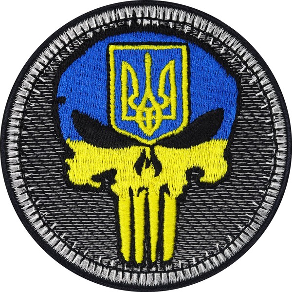Biker Patches AufnäHer Ukraine Biker Punisher Patch Zum AufbüGeln 75X75Mm-image