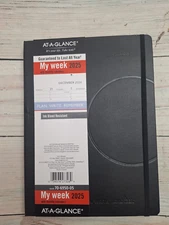 At-A-Glance 2025 Calendar Planner Weekly New Year Black Strap 70-6950-05 Hard