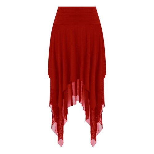 Women's Sheer Lace Up Wrap Dance Skirt Solid Color High Waist Flowy Midi Skirt - Picture 131 of 134
