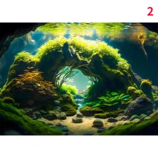 DIY Self Adhesive 3D Fish Tank Background Sticker Aquarium Deep Sea Landscape UK