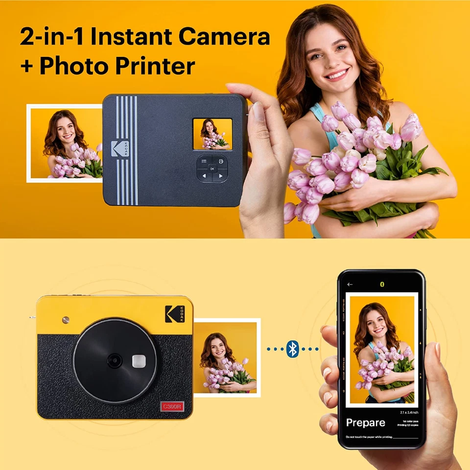 Kodak Mini Shot 3 Retro Instant Camera + Smartphone Compatible Printer +8 Sheets - Image 3 of 4