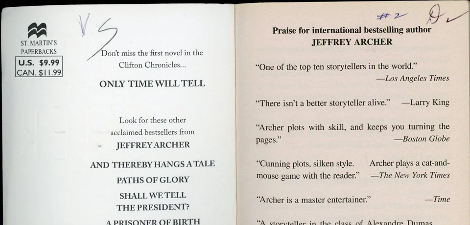 Clifton Chronicles Drama Thriller Lot of 5 Paperback by Jeffrey Archer - Image 4 of 4