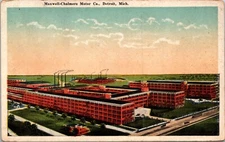 Maxwell Chalmers Motor Co. Factory Detroit Michigan Vintage Postcard 3V
