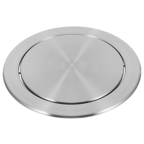 Stainless Steel Trash Can Lid Garbage Flap Cover Swing Bathroom Tabletop