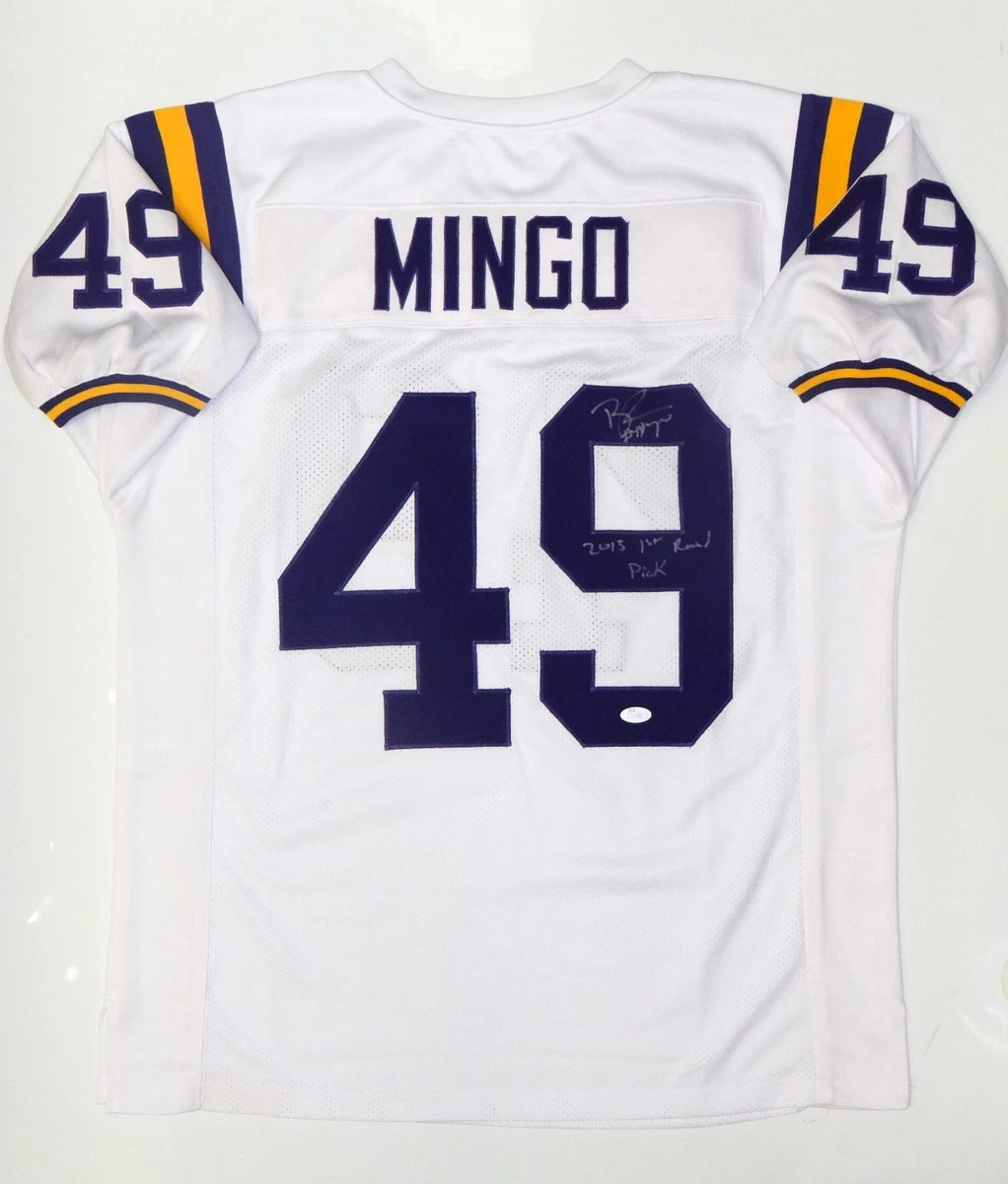 Barkevious Mingo Signed White College Style Jersey w 1st Round Pick JSA Auth