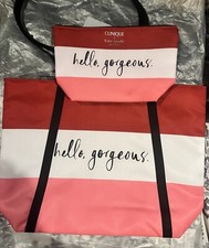Clinique  Kate Spade HELLO GORGEOUS Tote w/ Pouch  Makeup Gift Set NEW