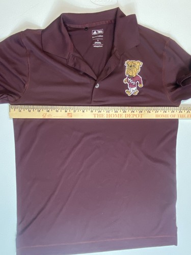 Mississippi State Shirt Adidas Golf Polo Small Maroon Bulldogs MSU College Ball - Picture 6 of 11