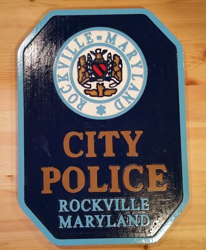 Police Rockville Maryland routed 3d wood patch plaque sign Custom - Picture 2 of 2