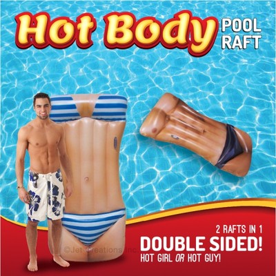 Hot Body Pool Float 2 Sided Inflatable Ocean Beach Double 6 FOOT Raft Sunbathe