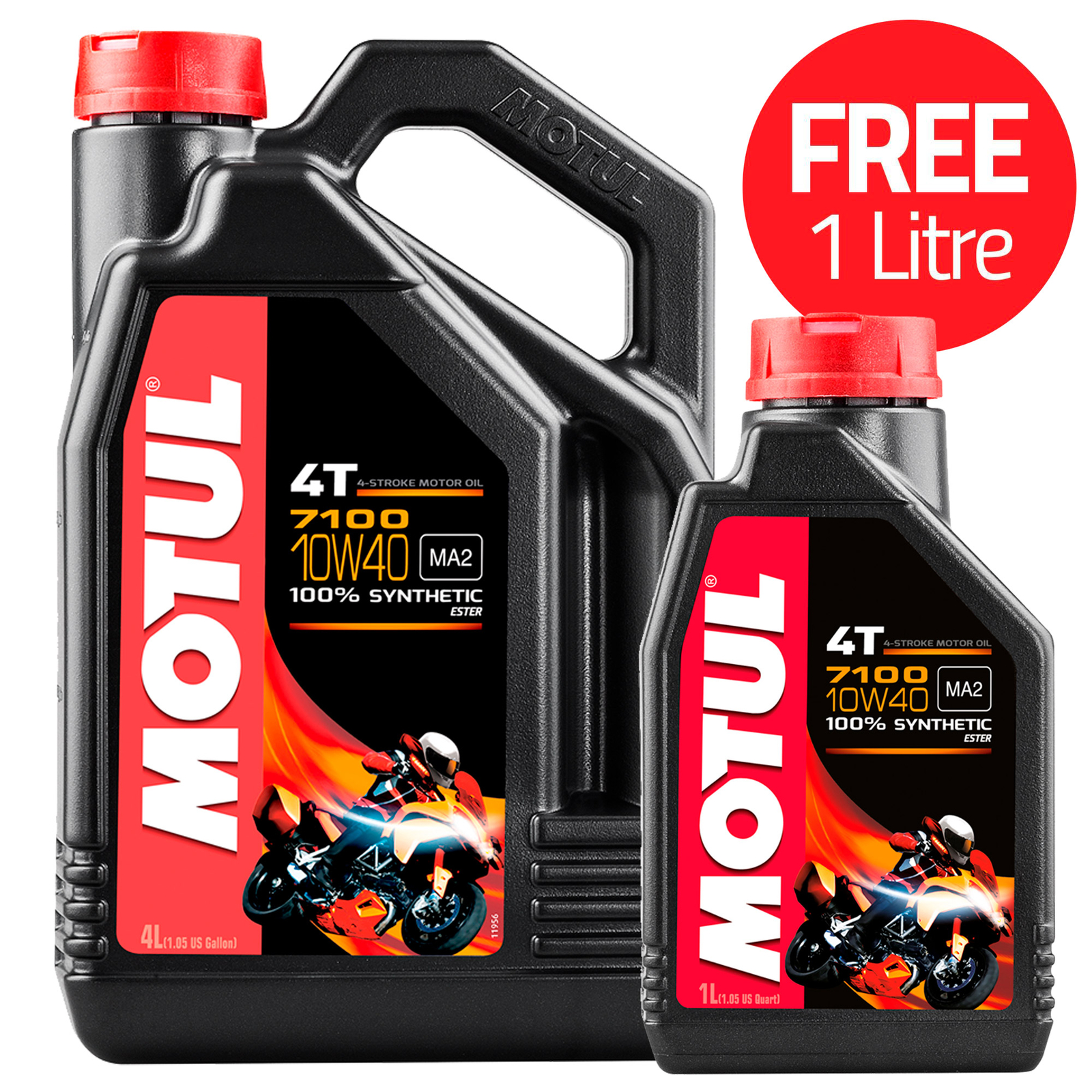 Motul 7100 4T Fully Synthetic 10W40 Motorcycle Engine Oil - 5 Litres