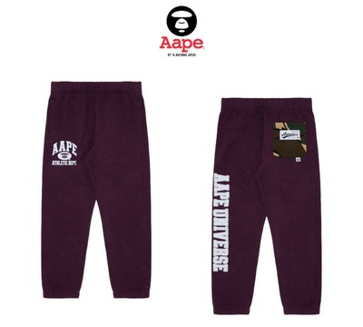 AAPE BY A BATHING APE Men's Sweat Pants Burgundy 2023 FW Model AAPPTMA639XBL JPN