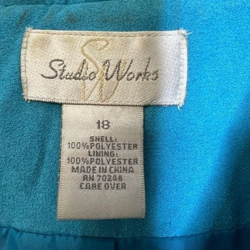 Studio Works Women's Plus Size Blazer Jacket Blue Size 18 - Picture 6 of 13