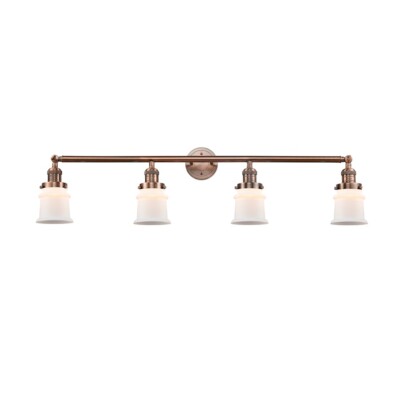 Innovations 181S-LED Small Canton 4-Lt Bath, A Copper/White - 215-AC-G181S-LED