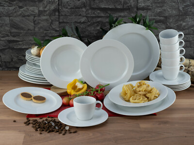 Eclips Kombiservice 30tlg weiss Porzellan für 6 Personen  Festlich CreaTable