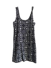 Forever 21 Mini Tank Dress Black/White Floral Lightweight Rayon Strappy Back S/M