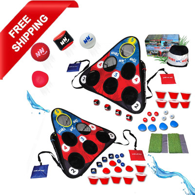 SCORE NN' Hole All-in-1 Cornhole Style Game Set | Skipping Stones Swimming Pool