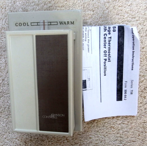 Johnson Controls T58EA-1C Low Voltage Vertical Thermostat 24VAC 55° to 95°F