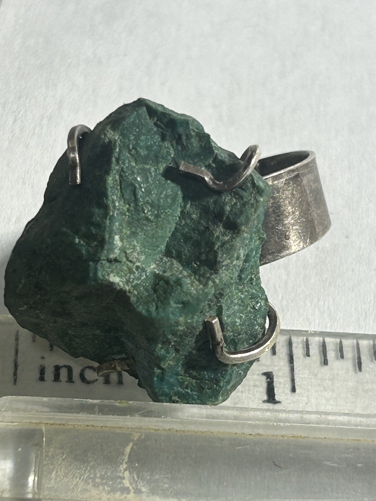Antique Turquoise Silver Ring Adjustable - image 11