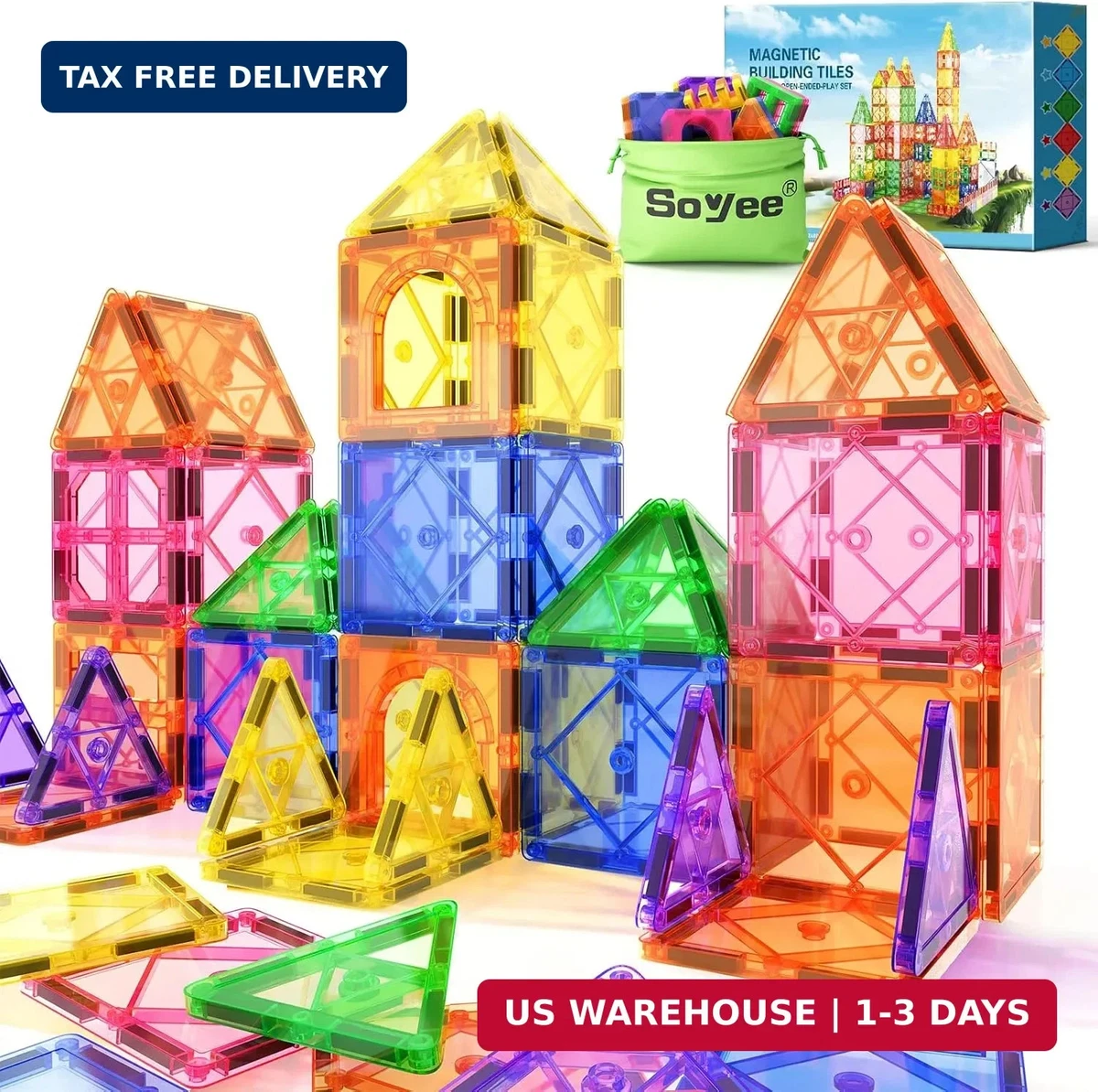 Juego De 150 Bloques De Construcción Magnéticos | Juguetes Magnéticos Para Niños | Ideal Para Jugar En Familia | Fomenta La Creatividad