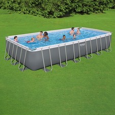 BESTWAY Piscina fuori terra 732x366x132 cm Power Steel Frame grigio