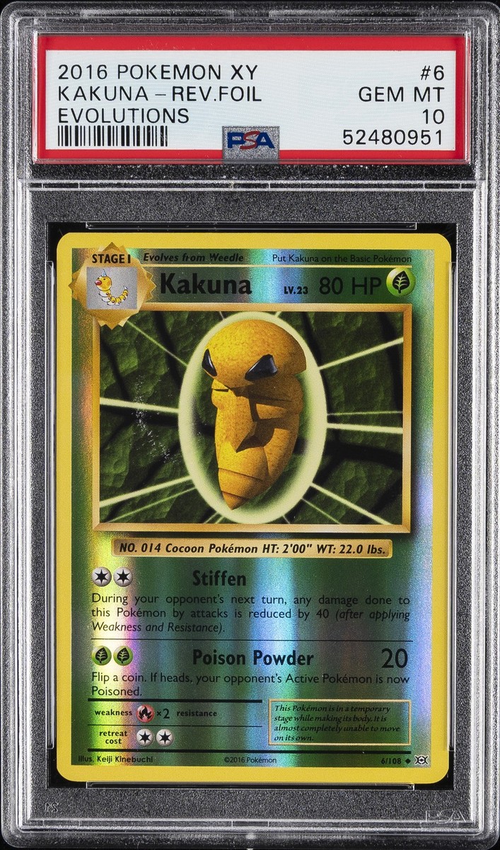 psa10 ヒガナ 2016 POKEMON XY EVOLUTIONS #6 KAKUNA-REVERSE FOIL PSA 10 | eBay