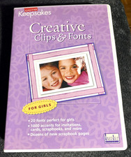 Creating Keepsakes: Creative Clip  Fonts For Girls PC/MAC, CD-Rom Very Good 