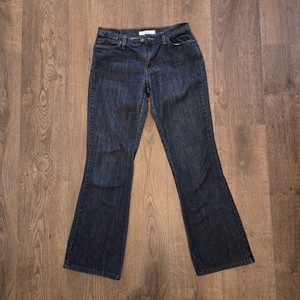 Levi's Bootcut Mid Rise Dark Blue Stretch Denim Jeans Women Button Zip Pockets