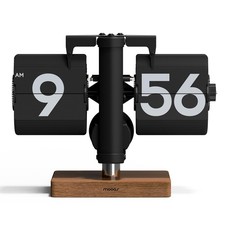 mooas Classic Modern Wood Mini Flip Desk Cloc...