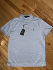 NWT $118.00  Polo Ralph Lauren Custom Slim  Fit Soft Cotton Polo Shirt sz L