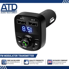 FM Modulator Transmitter With Bluetooth & Dual USB 3.1 Amp Cigarette Charger