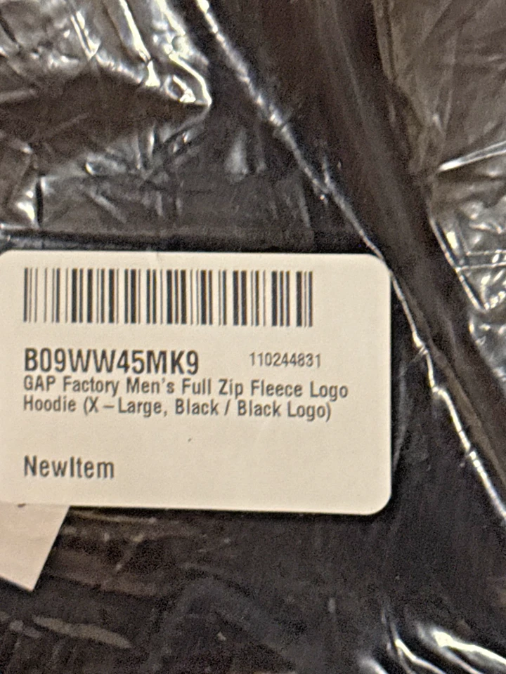 Мужская толстовка с капюшоном GAP Factory на молнии из флиса с логотипом X-Large черная с черным логотипом упаковка 2 шт. - Изображение 2 из 3