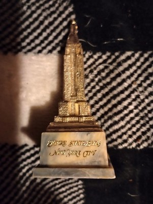 vintage plastic souvenir statue of the Empire State Building in New York City