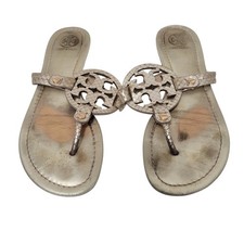 Tory Burch Flip Flop Sandals Size 7M Women's Metallic bronze
