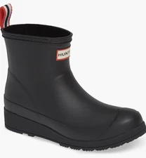 Hunter Women's Play Short Rain Boots - Black size 8-NEW