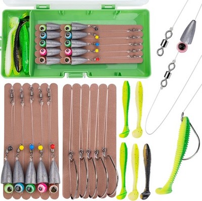 carolina fishing tv tackle box 3 Layer With Tackle Included, 321 Pcs Lure Kit Packed With Pliers, Crankbaits, Hooks, Weights And Accessories, Big, Easy-Access Organizer Perfect for organizing and storing fishing tackle Carolina Rigs for Fishing- 10PCS
