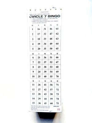 Circle 7 Bingo Paper Cards- Pack of 500 Sheets