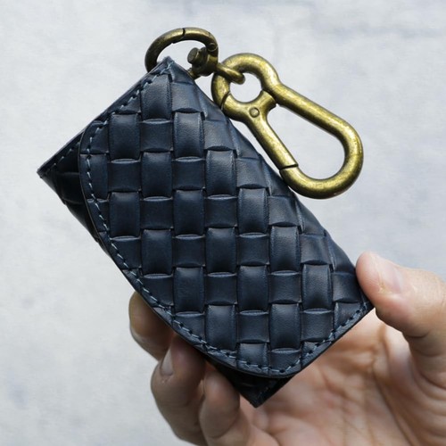 VINCENT CRAFTED Made in Japan Tochigi Leather Paisley Carabiner Key Case Coin - Picture 2 of 9