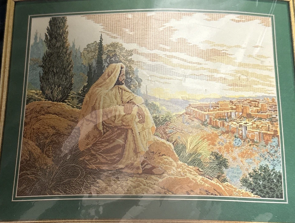 Kit de punto de cruz contado Bucilla O' Jerusalem 99% completo 1996 Greg Olsen Foto 3 de 4