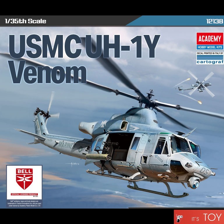 Academy 1/35 USMC UH-1Y Venom US Marine Helicoptor Huey Plastic