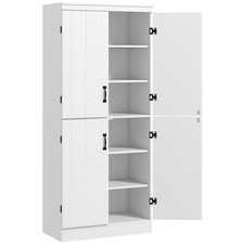 HOMCOM Kitchen Cupboard Storage Cabinet w/ 4 Doors and Adjustable Shelves,White