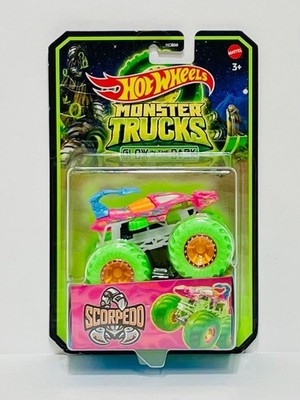 New Hot Wheels Monster Trucks Glow-in-the-Dark Scorpedo 1:64 Die-Cast Vehicle