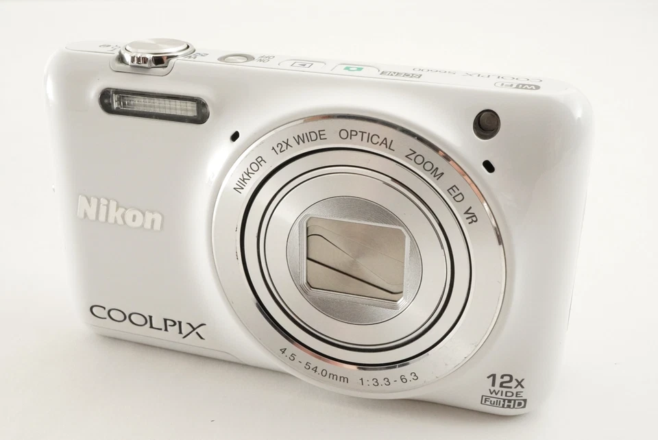 Cámara digital Nikon COOLPIX S6600 blanca con tarjeta SDHC de 4 GB de Japón #1847 Foto 3 de 4