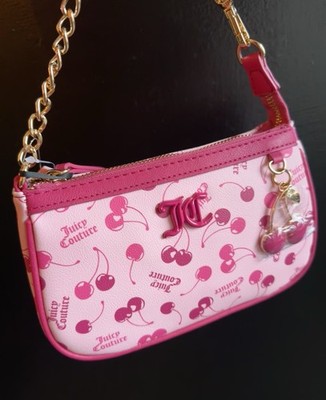 Juicy Couture Cherry On Top Mini Wristlet Bag Raspberry Tart Pink
