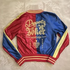 Suicide Squad Harley Quinn Property of Joker Jacket Red Blue Gold Women's S