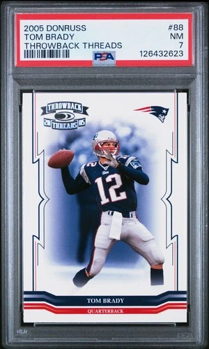 2005 DONRUSS THROWBACK THREADS #88 TOM BRADY PSA 7
