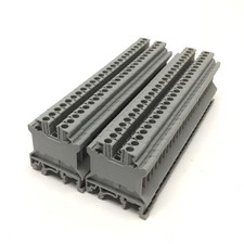Lot of 50 Connectwell CTS4UN DIN Rail Mount Feed-Thru Terminal Blocks, 35A 600V