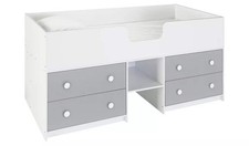 Habitat Jackson Mid Sleeper Bed Frame - White and Grey (minor damage)