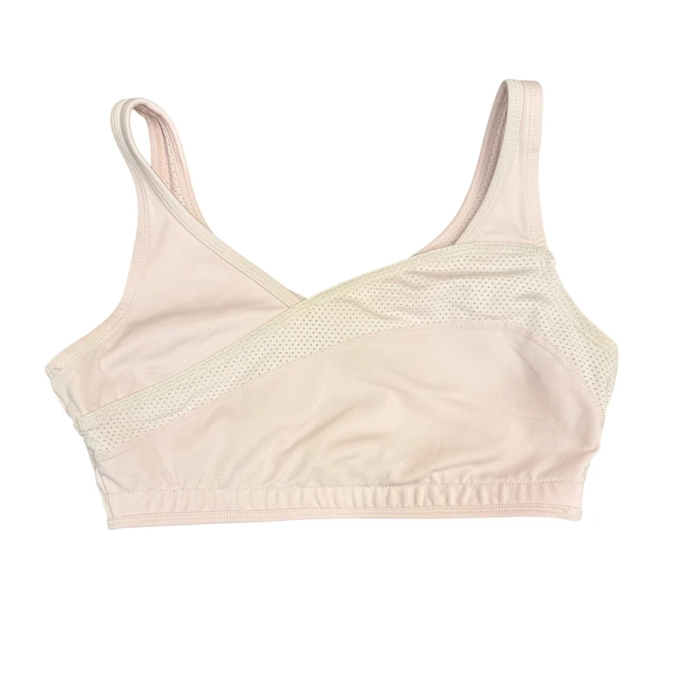Sujetador deportivo de malla perforada frontal envolvente rosa Ativa talla pequeña Foto 2 de 4