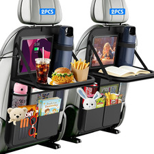 Car Backseat Organizer with Foldable Table Tray 2 Pack 
